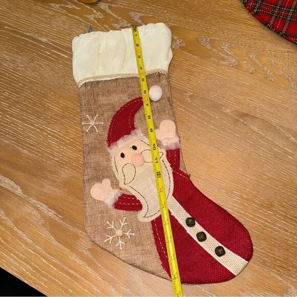 Burlap Santa Christmas Stocking - Picture 4 of 6